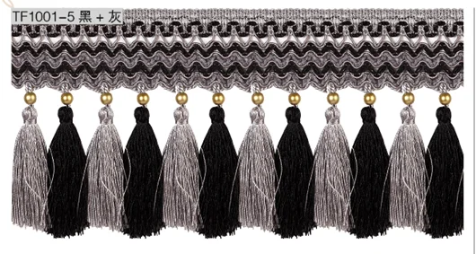 Wholesale Fringe Trim for Curtain, Long Tassel Handmade and Machine Produced Lace Pompom Curtain Elegant Silk Blek Out Curtains