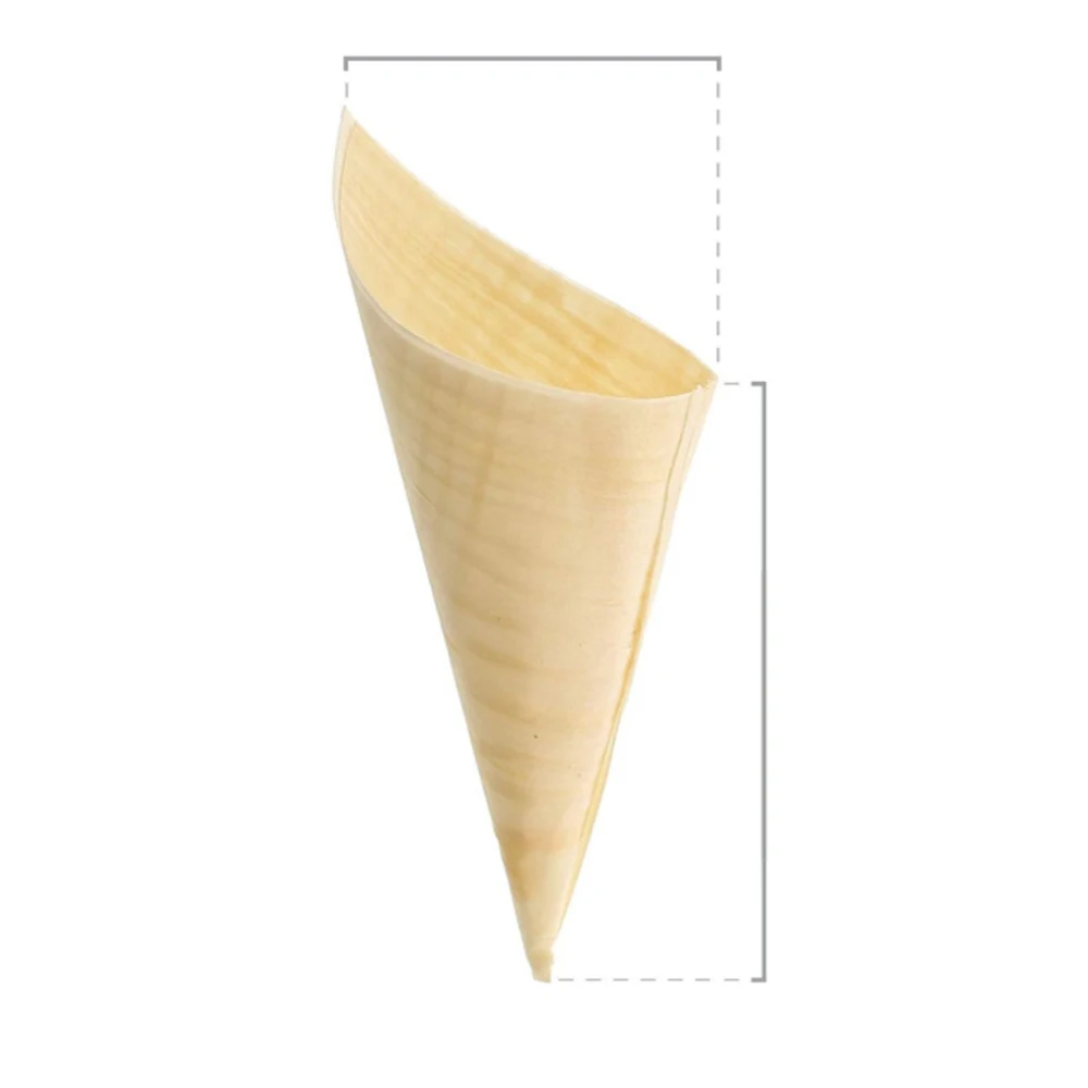 Factory Sale Pine Wood Cone Disposable Sushi Cone
