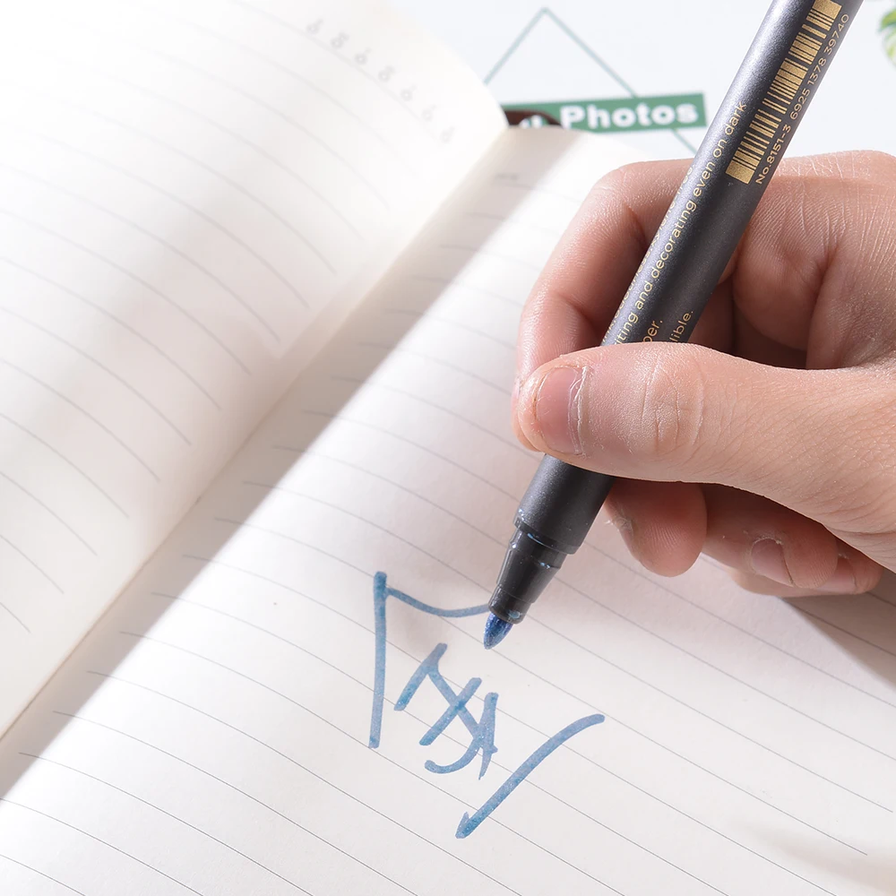 STA 10 Colors Metallic Paint Markers Pens Medium Tip Metal Art Permanent Marker Set