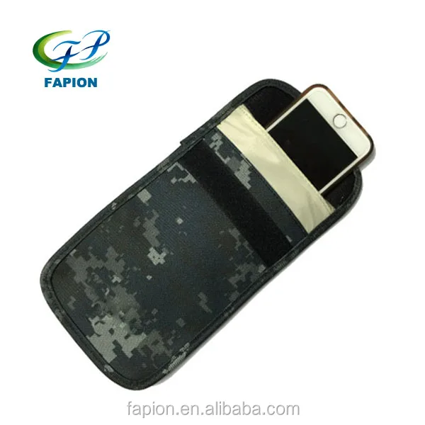 
PU leather RFID signal blocking anti radiation shield cell phone pouch case 