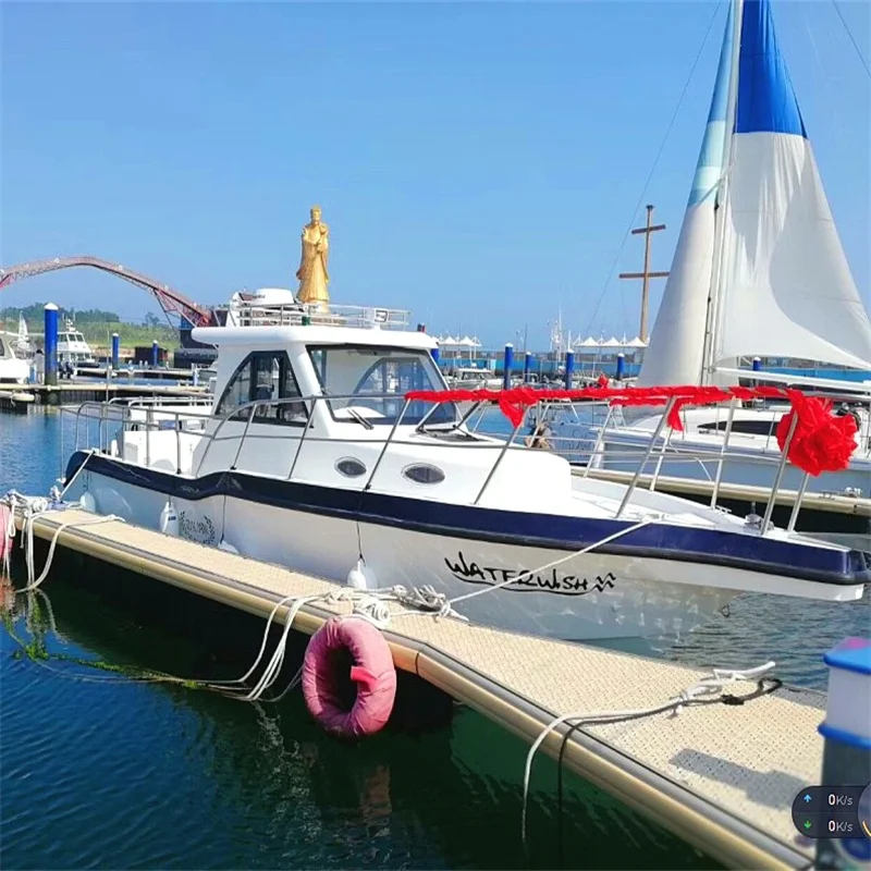 Waterwish New Style Popular Sail Boat Fast Yacht Fiberglass Luxury Boat With Oil Tank