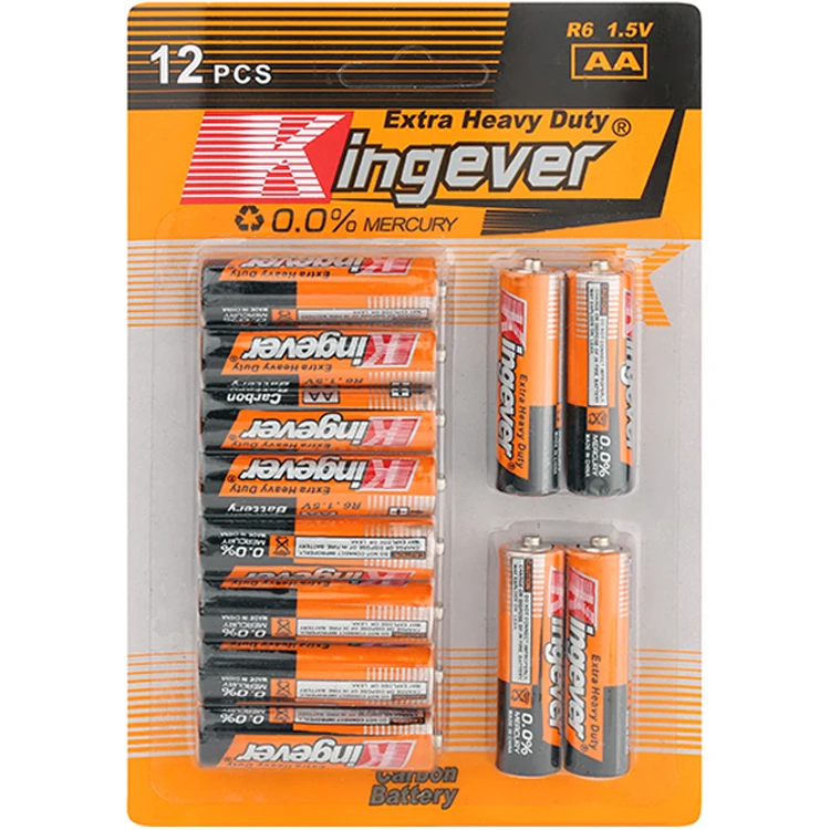 12PCS BLISTER CARD PACK R6 aa size battery for super market