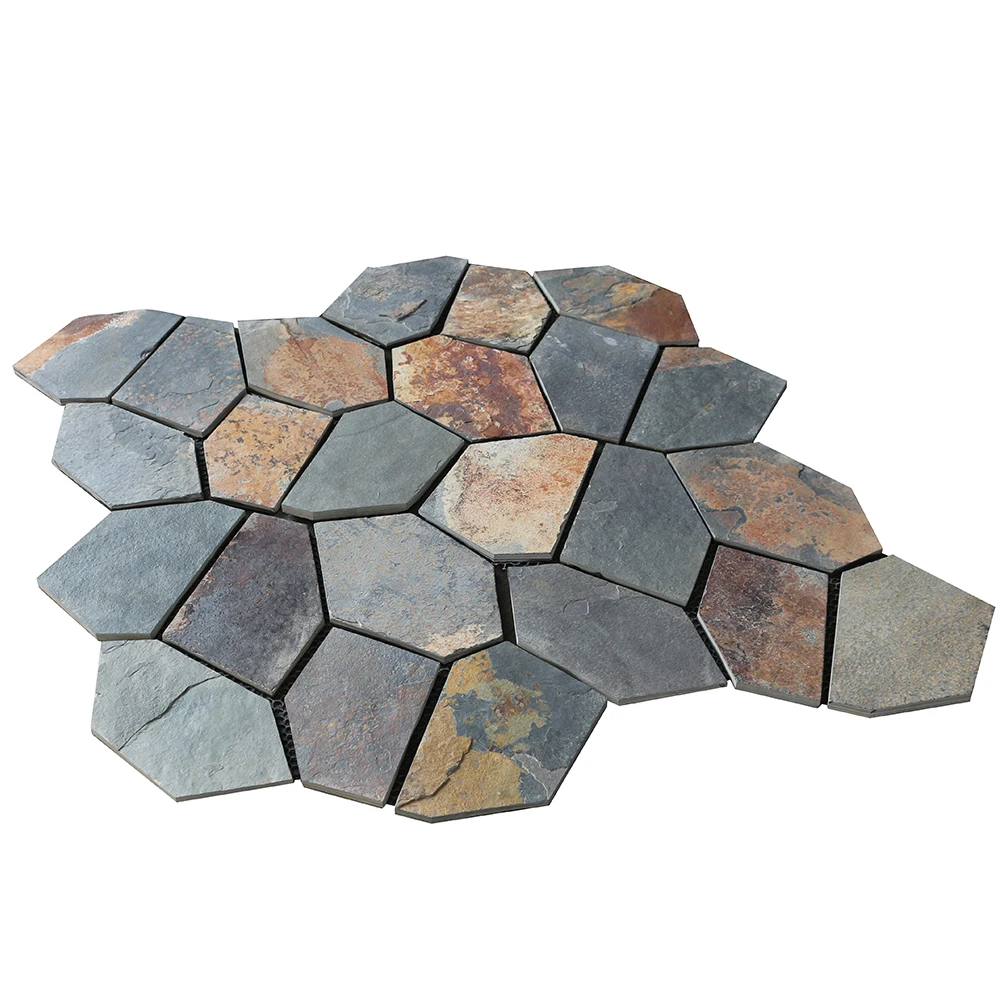 decorate multi color slate tile patio pavers flagstone patios paving stone floor tile