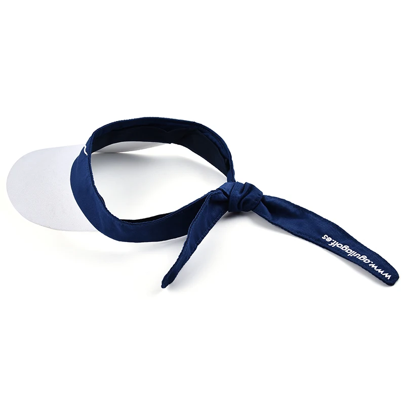 Sun protection adjustable sunshade summer sports embroidery cotton lighted cotton visor cap hat with bow tie