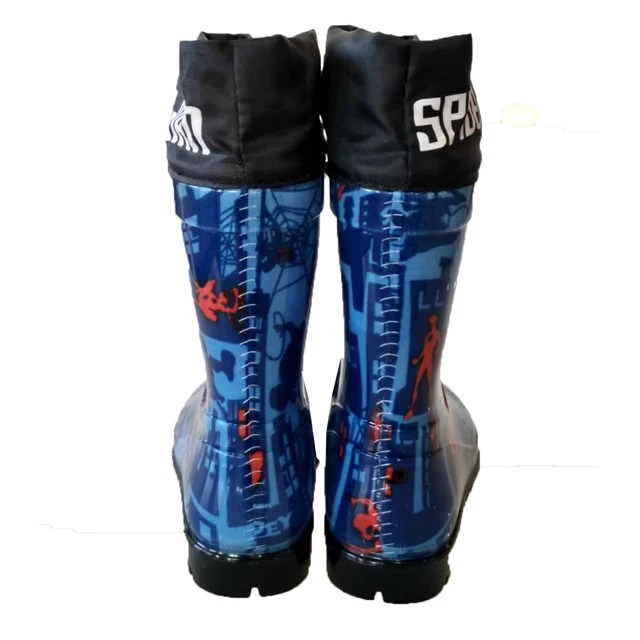 
2020 Kids PVC Rain Boots Waterproof Kids Spiderman Boots 