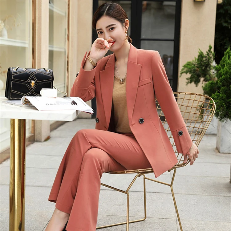 White High Low Slim Fit Two Piece Suit Women Suits For Women Office Woman Coat Suit