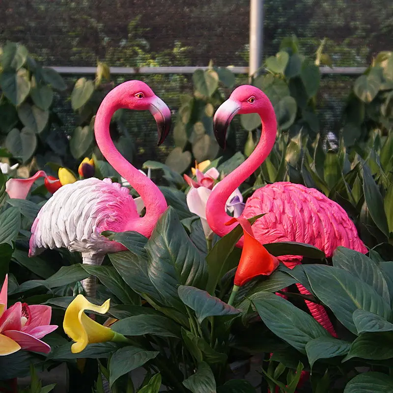 Flamingo sculpture life size garden flamingo statue