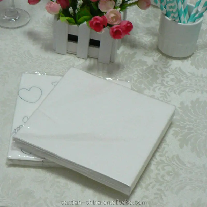 Custom Logo Printed Serviettes White Tissue Napkins Paper Napkins & Serviettes Dinner Napkins 20 Pcs Per Bag or Custom 2-4 Weeks