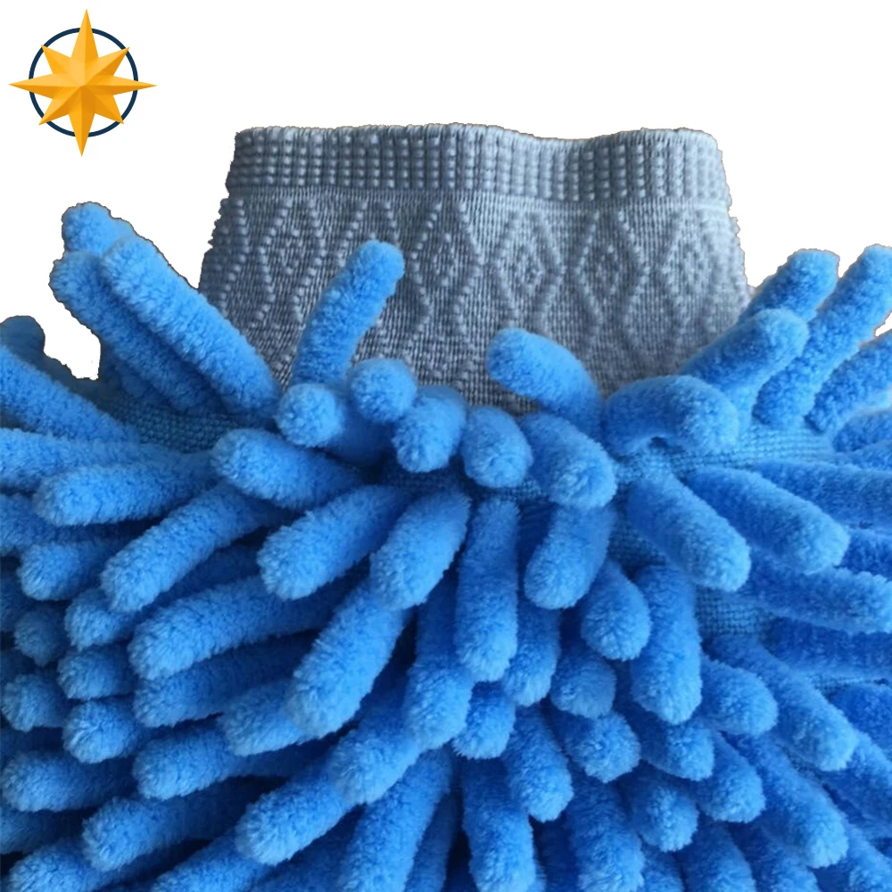 
microfiber polyester car wash cleaning mitt 