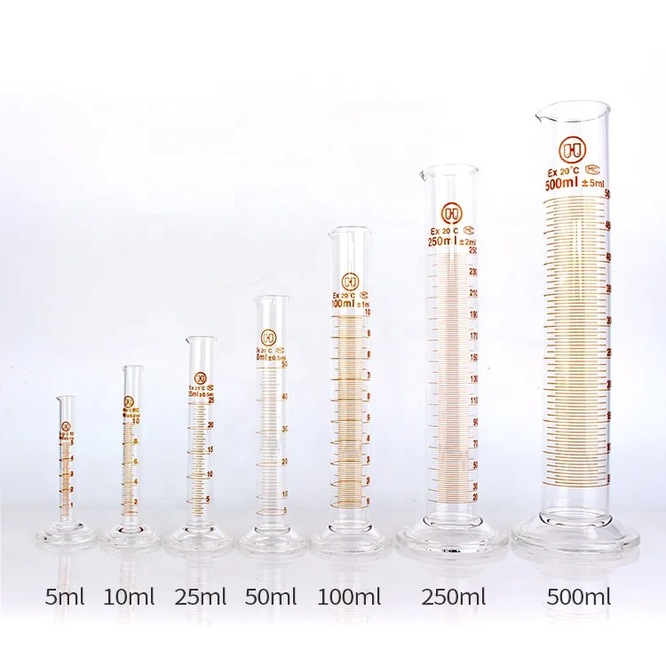wholesale 5ml 50ml 100ml 500ml 1000ml glass lab pyrex graduated cylinder measuring