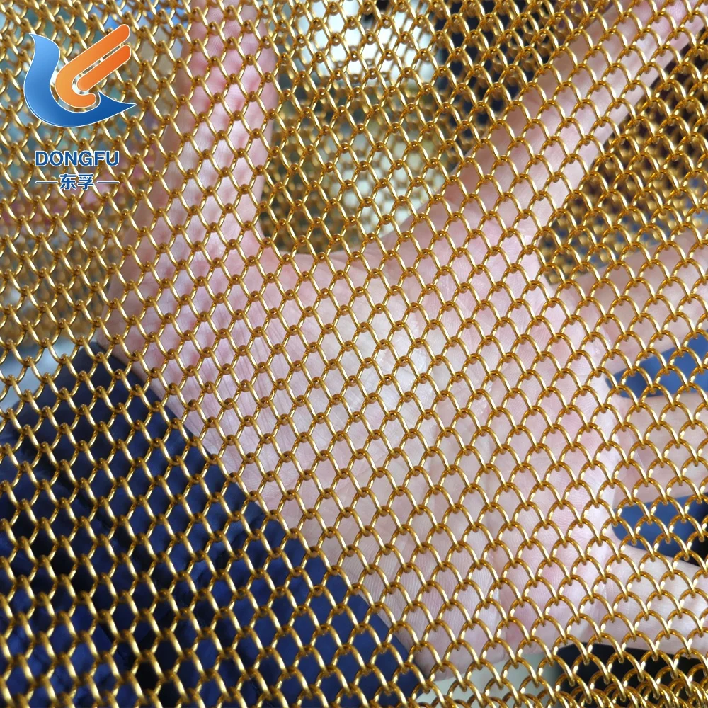 Decorative Mesh Chain Mail Curtain / Decorative Aluminum Metal Mesh Curtain / Metal Coil Drapery