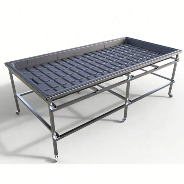 Greenhouse rolling bench ebb and flow propagation table