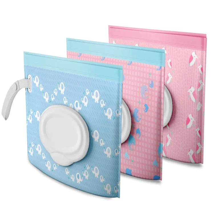 Custom Logo Plastic Flat Bag for Wet Wipes Packaging for Wet Wipe Baby Wet Tissue Packaging Bag