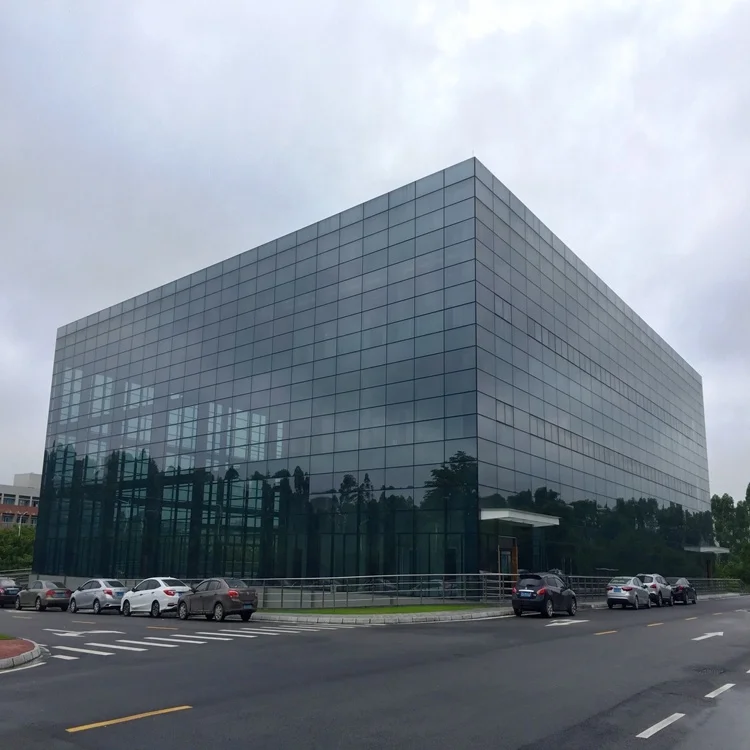 
Exterior facade invisible frame reflective blue glass curtain wall price 