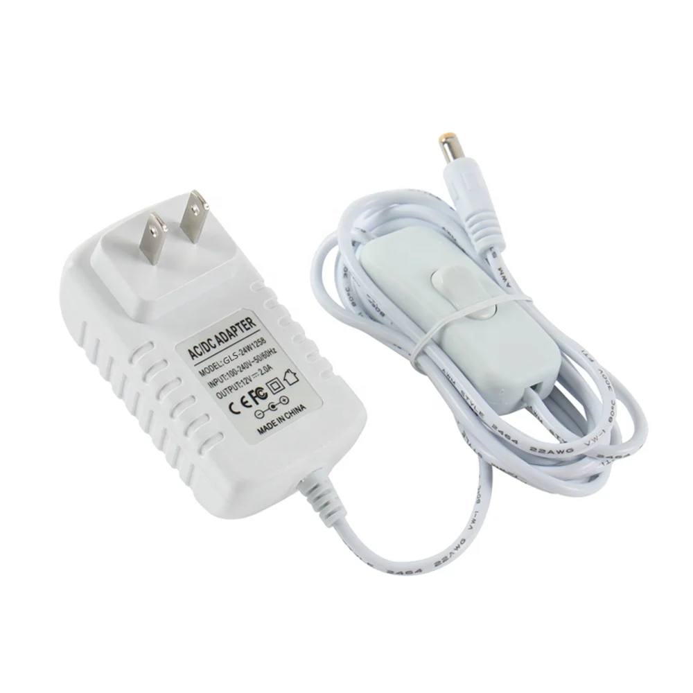 5V1A,5V1.5A,5V2A,5V2.5A,5V3A,5V4A power adapter white, switch power supply white with switch on DC line