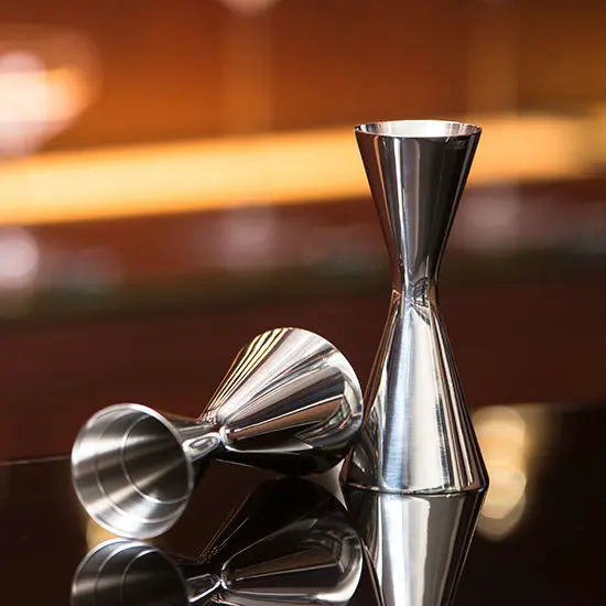 1oz/2oz new slim style measuring jigger stainless steel bar tools carved design