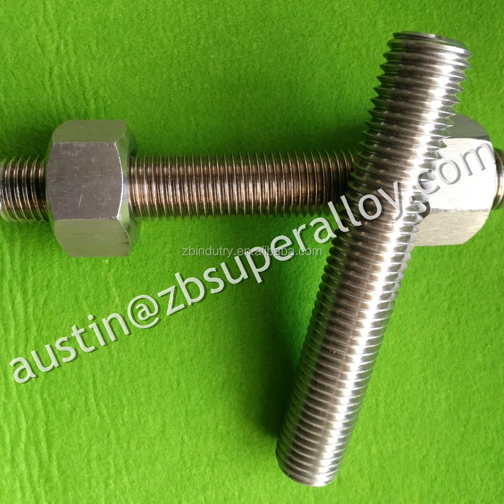
A193 Gr.B8M studbolts c/w A194 Gr.8M Heavy hex nuts, SS316L, A4-80 bolts,oil industry fasteners 