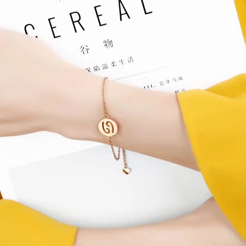  Мода женщин розовое золото 12 Созвездие Знак зодиака браслет