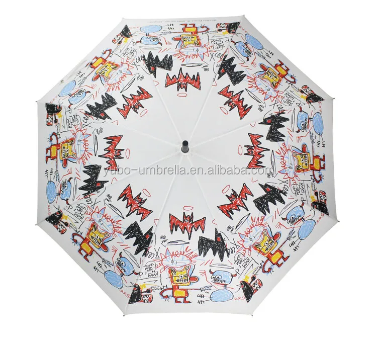 Standard Size 23 Inch Painting Umbrella Auto Pen Adult Umbrella with Printing Pattern