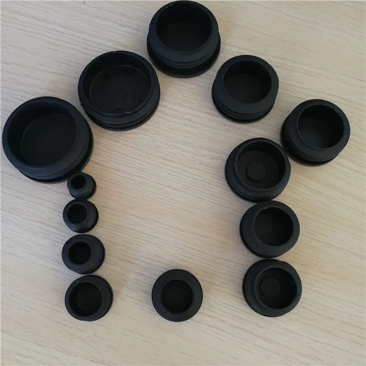 Black plastic pvc end cap for metal tubing