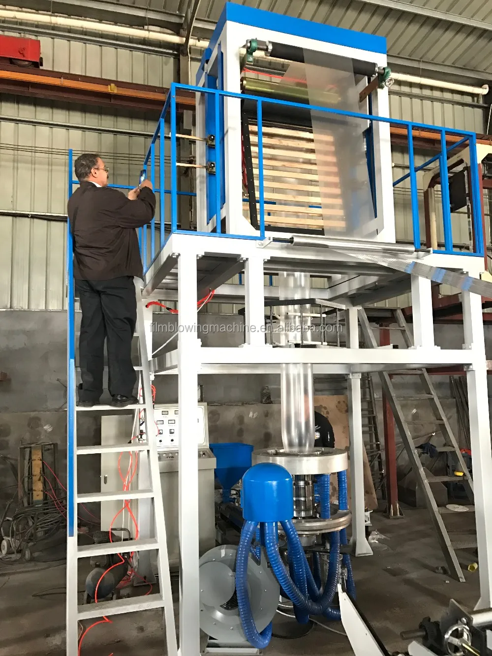 High Output high speed Plastic Polyethylene HDPE LDPE PE film blowing 3-layer co-extrusion blown film extrusion line machine