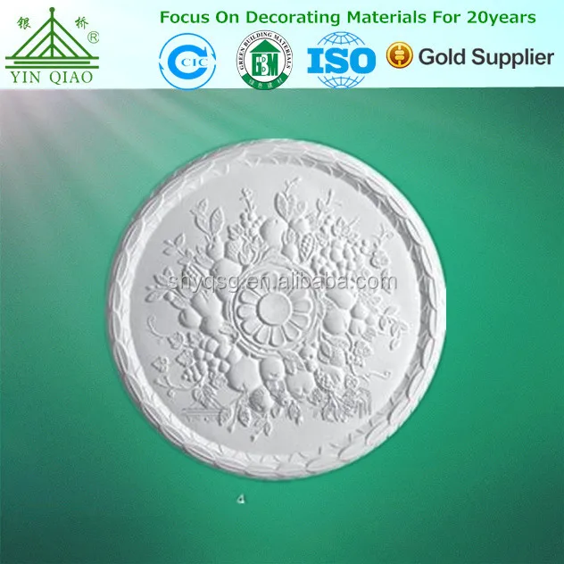 Decorative Gypsum Fiberglass Carving Ceiling Roses For Ceiling Decor