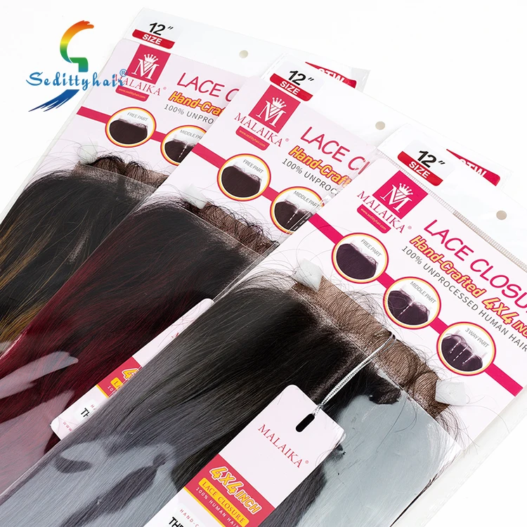 striaght lace closure raw unprocessed virgin brazilian hair top quality three  part lace closure t color free part closure