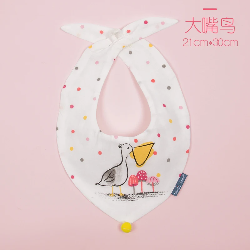 100% Cotton OEM Service Muslin Tree Cotton Washable Baby Bibs Cotton Baby Bibs