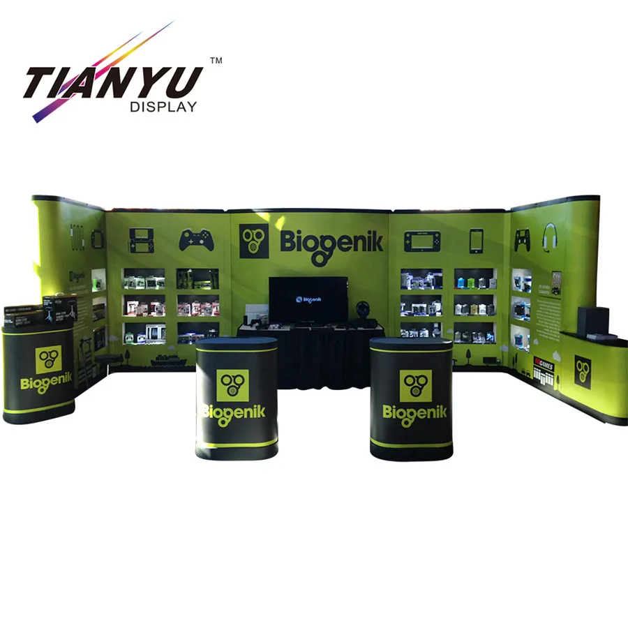 6x3m Trade show booth pop up stand custom pop up stand with showcases