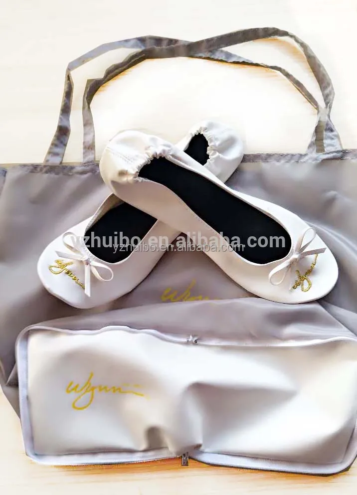 Женская Складная портативная дорожная балетная обувь на плоской подошве с подходящим футляром для переноски