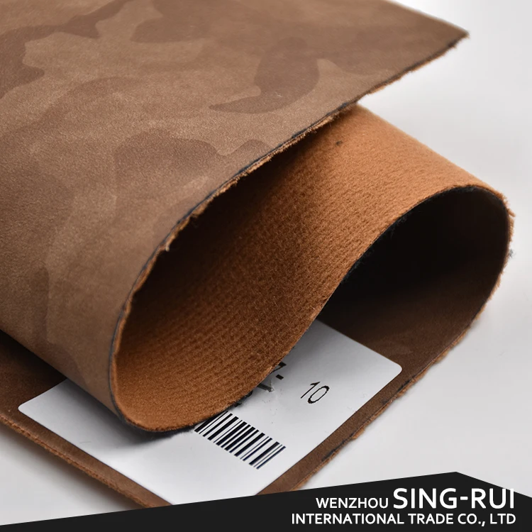 Factory price Cow  nubuck 100% pu Artificial leather for shoes