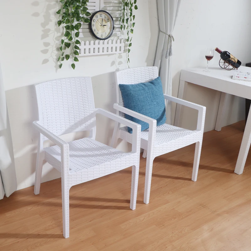Outdoor plastic rattan armchair for sale garden chair cane chair