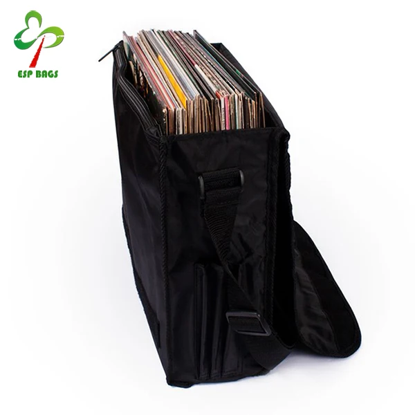 Vintage Retro Style LP Long Play Case, Vinyl Record Storage for DJ Records Messenger Shoulder Bag