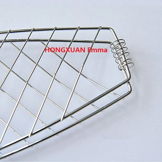 BBQ Charcoal Grilled Fish Rack/Stainless Steel BBQ Fish Grill Basket
