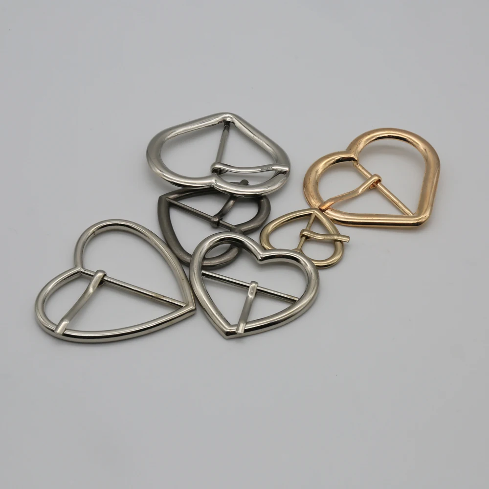New Products Heart shape zinc alloy metal pin shoe buckle for ladies handbag and shoe