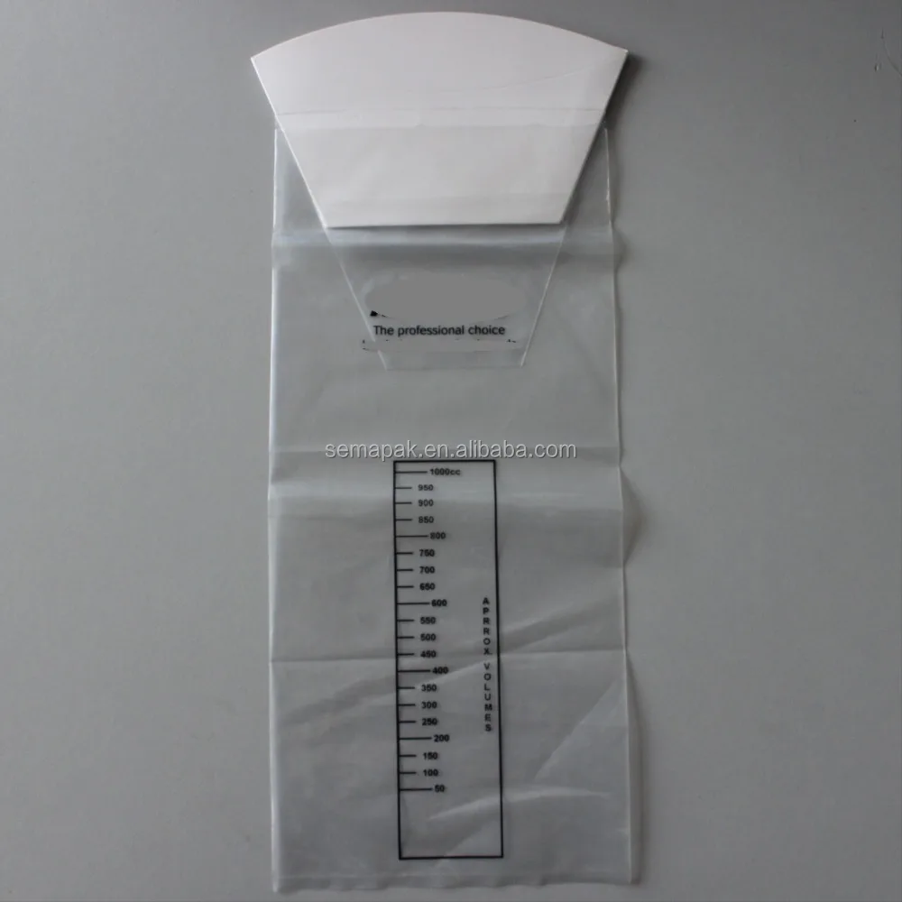 Standard size plastic air sickness bag with logo and paper collar  for medical waste