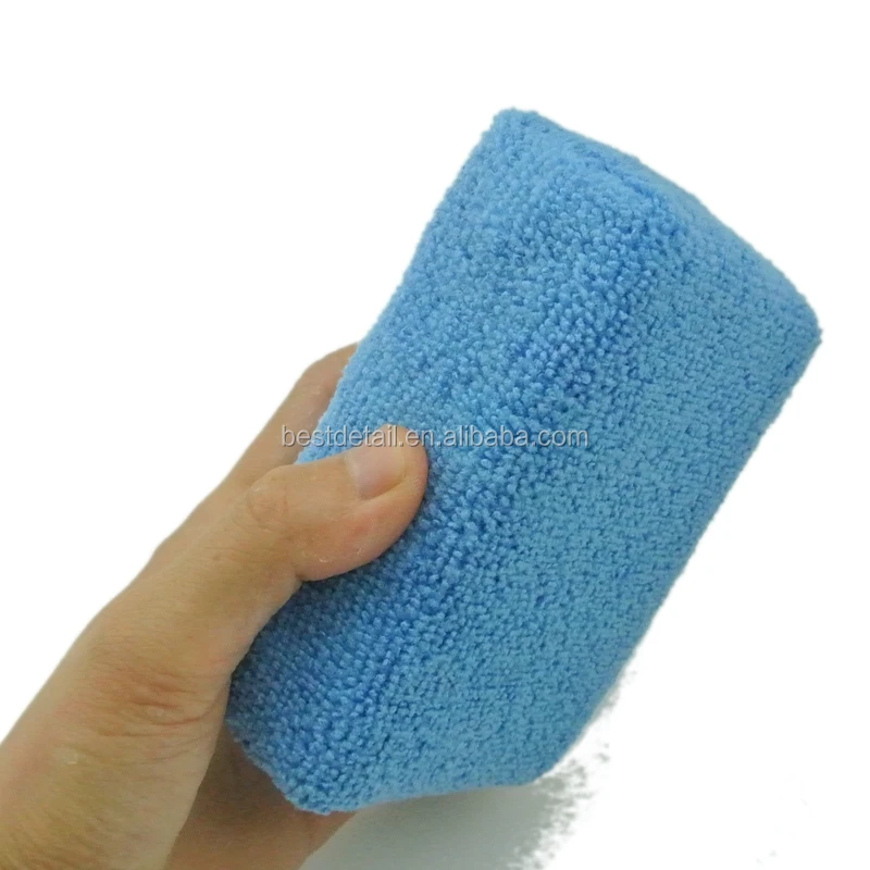 Auto Detailing Buffing Polishing Cleaning Blue Square Car Wash Sponge Foam Pad Microfiber Wax Applicator