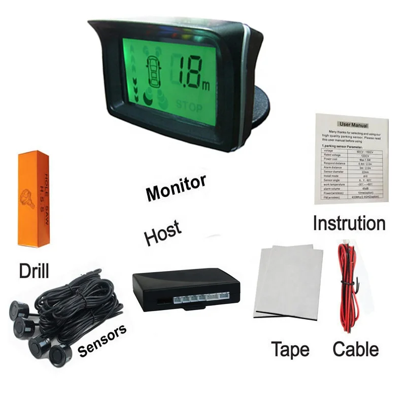 LCD Display Parking Reverse Sensor System car reversing aid System