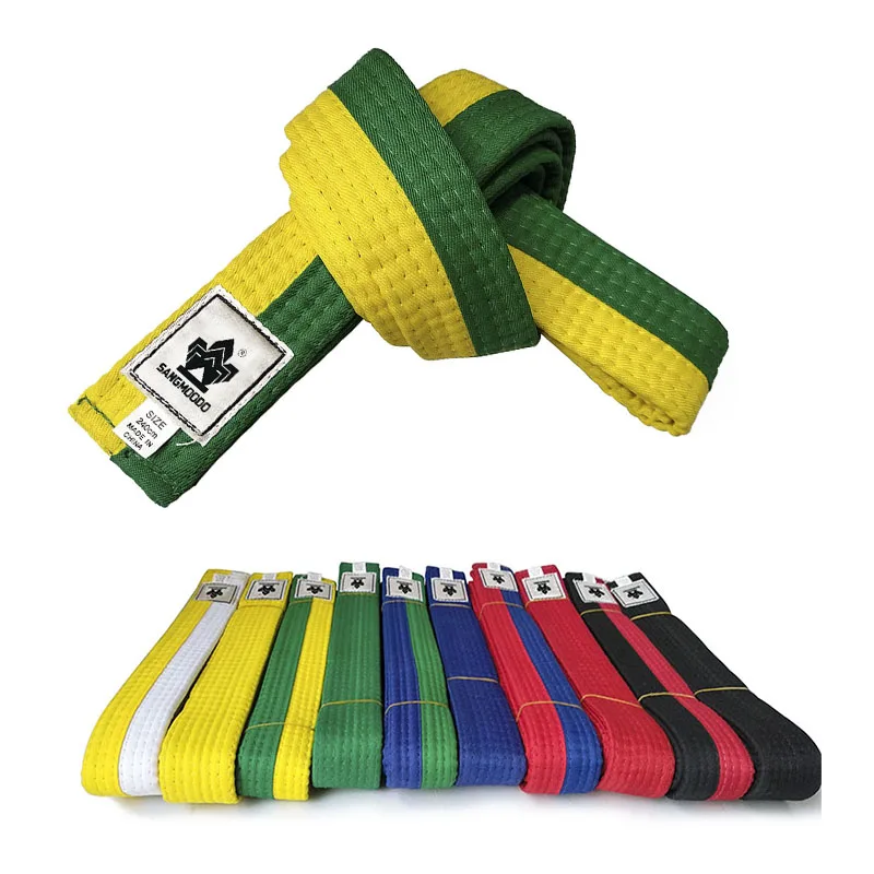 Custom multicolor hot sale 100 % cotton durable karate belts taekwondo black belt