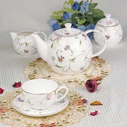 15 Pcs royal style afternoon tea sets with packing gift box for wedding fine bone china Albert Coffee Tea Sets