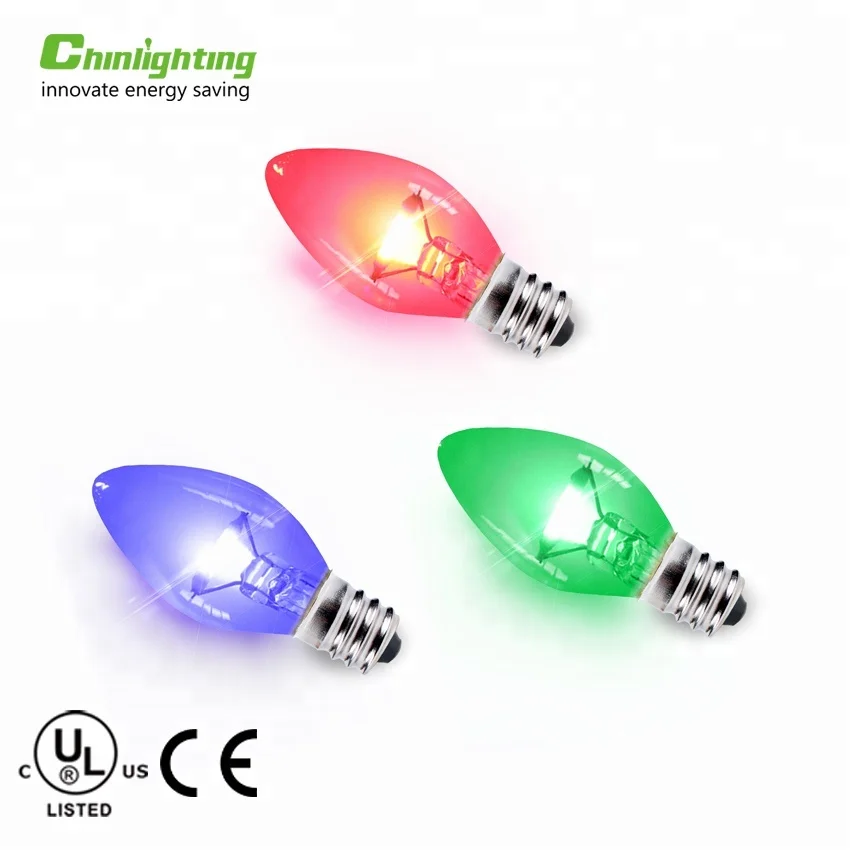  Chinlighting 110V 0 5 W E12 Базовая цветная энергосберегающая лампа накаливания замена мини C7