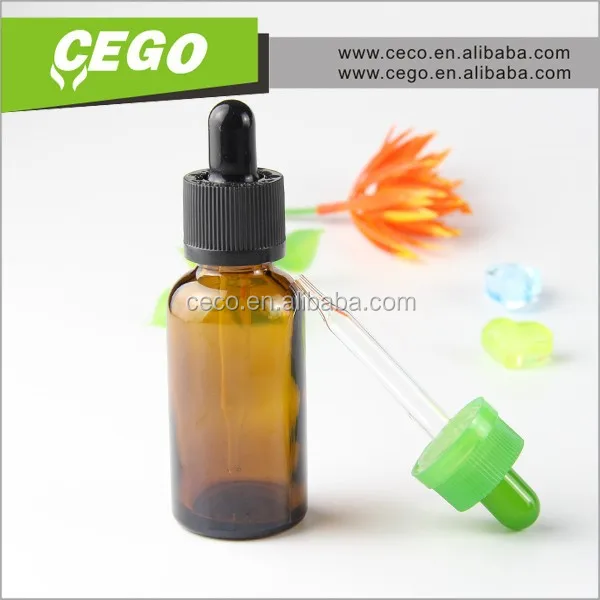 In stock! trade assurance 30 ml amber essential oil glass bottle with dropper and aluminium gold cap