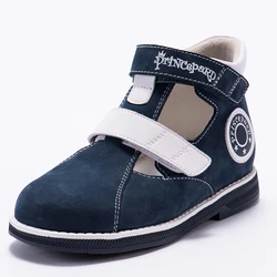 New autumn summer orthopedic sandals for boys genuine leather shoes gray navy shoes pig leather lining insole 21-36 ebro size