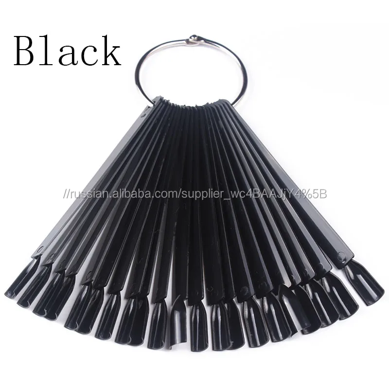 50 Шт./лот Веерообразных Дисплея Искусства Ногтя с Кольцом Ручка Диаграмма для Польского Гель Для Ногтей Дисплей