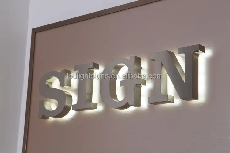 Beautiful backlit china neon sign channel chrome 3d letter made of 304 316 stainless steel metal