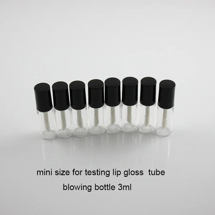 Free shipping MOQ  500pcs TM-LG6620 3ml small tester empty lip gloss bottle custom logo lip gloss tube plastic lip gloss package