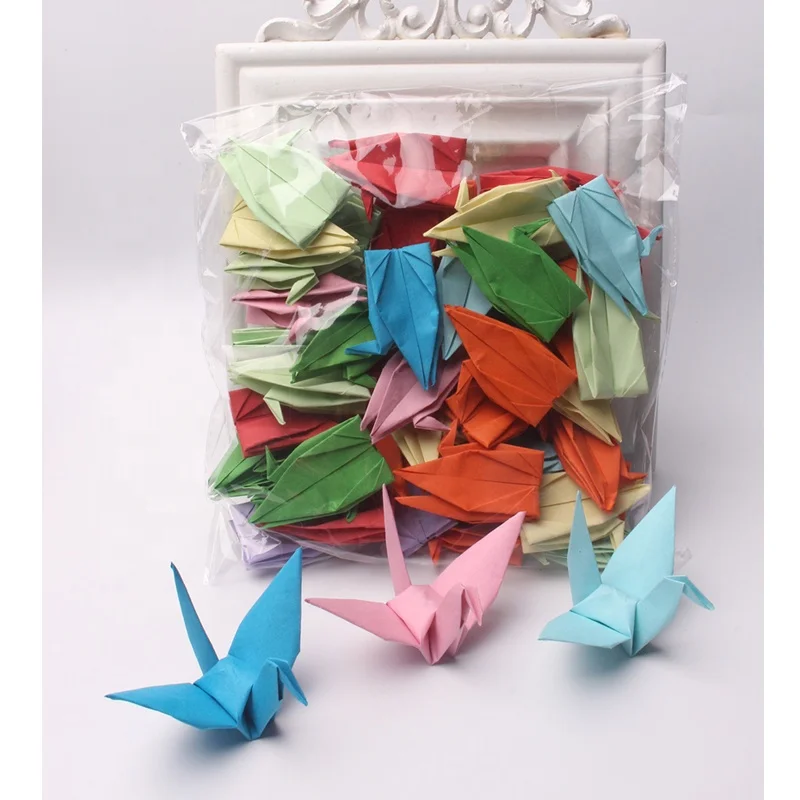 Factory 100pcs/bag Folded Paper Origami Birds for Birthday Wedding Baby Shower Party Decoration