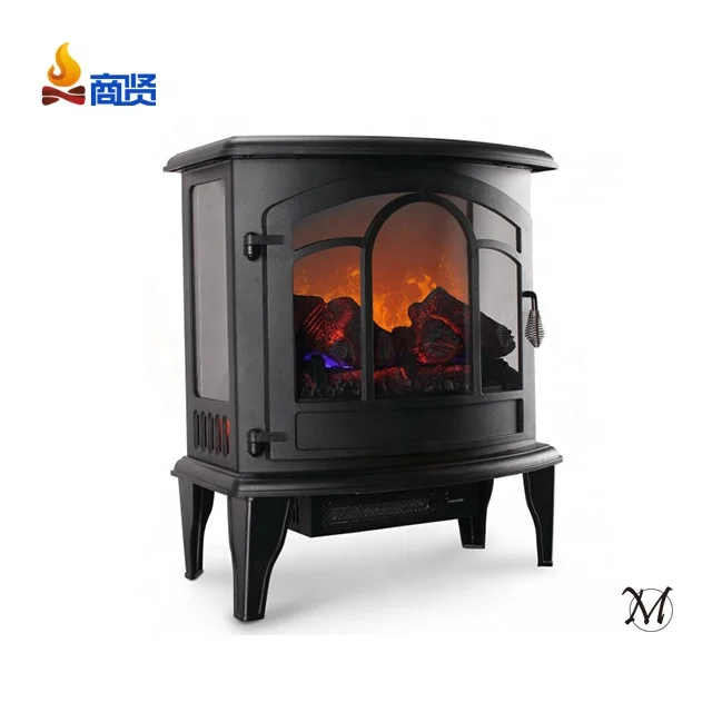 sunshine 20 inch freestanding firebox decor flame 3d electric fireplace Log set Black Electric Stove Heater Fireplace