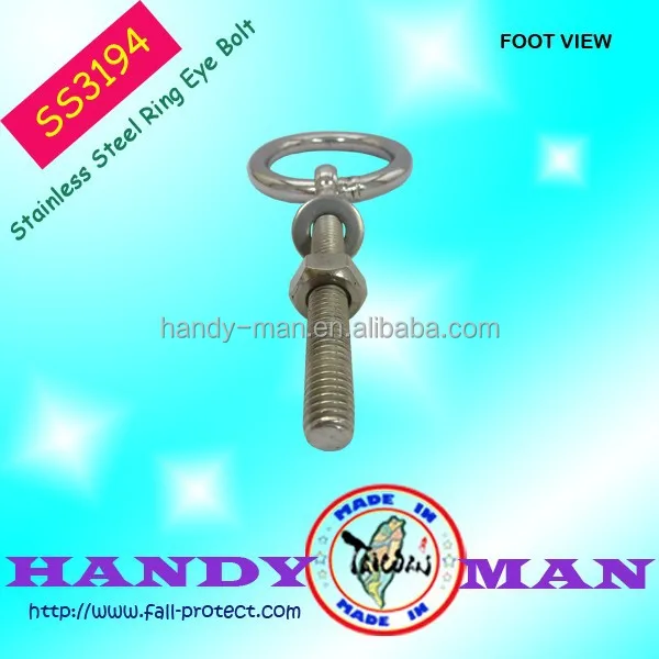 Nut & Washer Ring Eye Stainless Steel Bolt