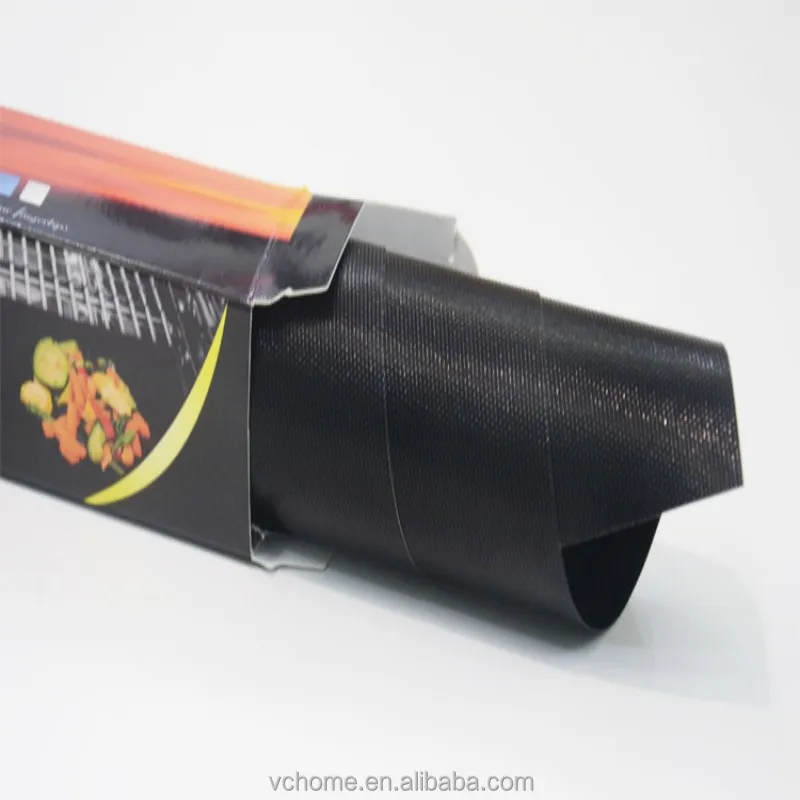 Hot selling  40x33CM BBQ Baking Mat Non-Stick Grill Mat Charcoal & Electric Bake Ptfe Grill Mat